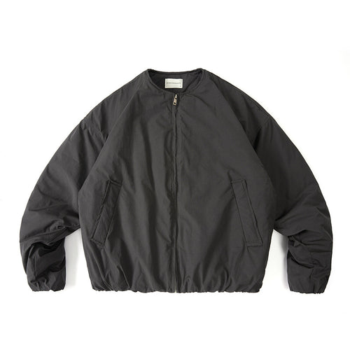 Unisex Leichte Boxy-Übergangsjacke ohne Kragen mit durchgehendem Reißverschluss und elastischem Saum Shop Nory