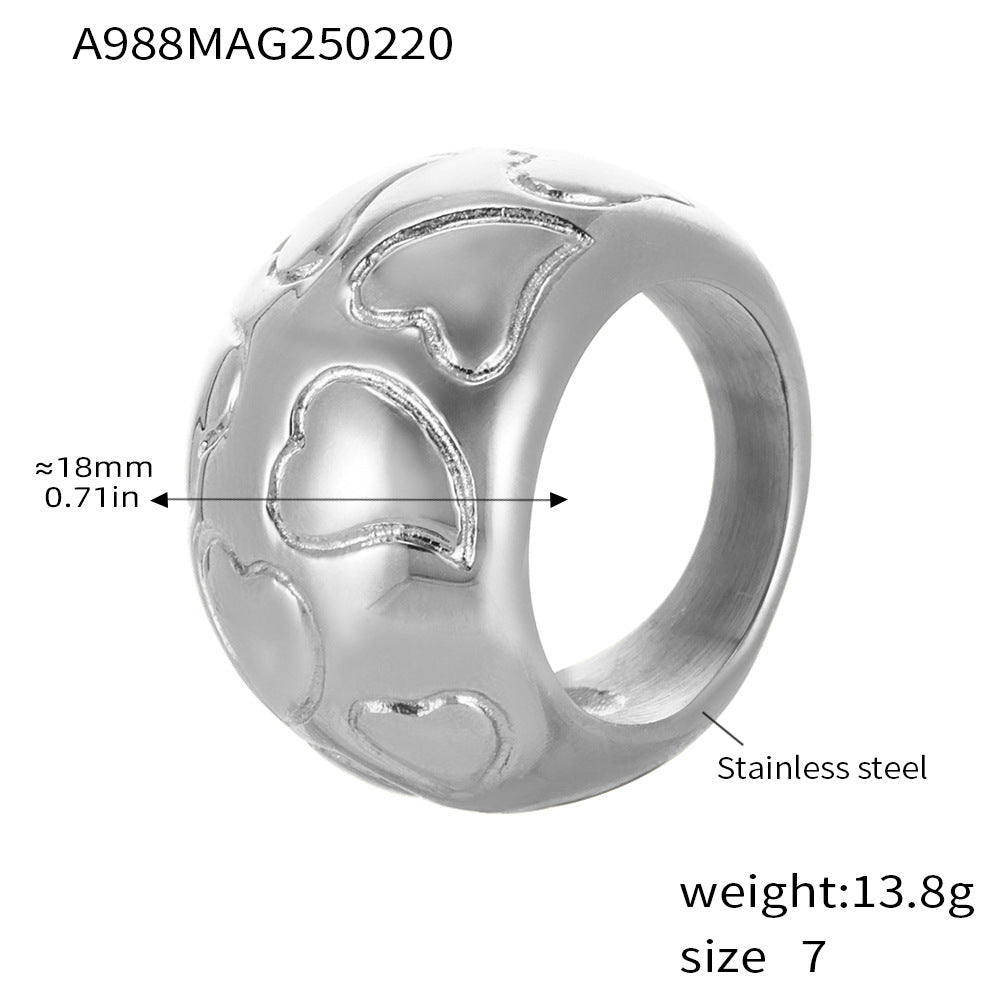 Damenring mit herzförmigem Design aus hochwertigem Edelstahl Shop Nory