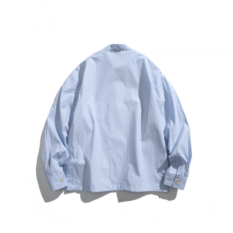 Herren Oversize-Hemd mit Stehkragen und halber Knopfleiste sowie Fronttaschen Shop Nory