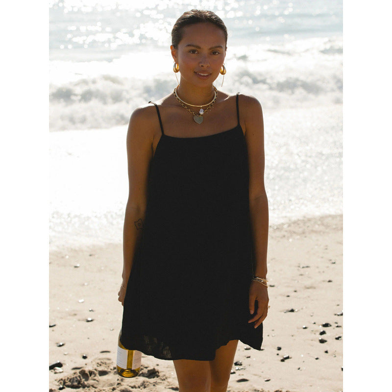 Damen Leichtes Sommerkleid mit Spaghetti-Trägern und fließendem Schnitt