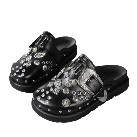 Damen Clogs mit funkelnden Zierteilen und modischem Schnallen-Design