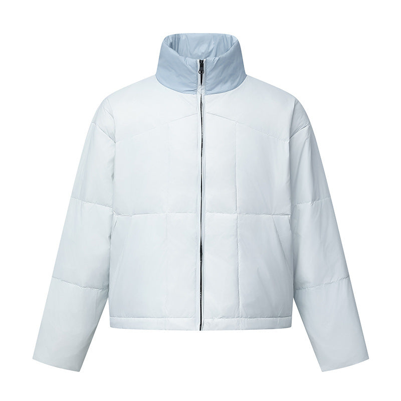 Unisex Boxy-Pufferjacke mit Stehkragen in Kontrastoptik und quadratischer Steppung Shop Nory