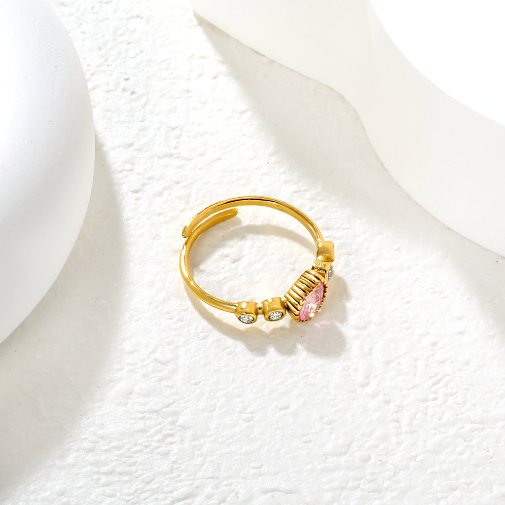 Damen verstellbarer Ring mit funkelndem Herz- und Zirkonia-Besatz Shop Nory