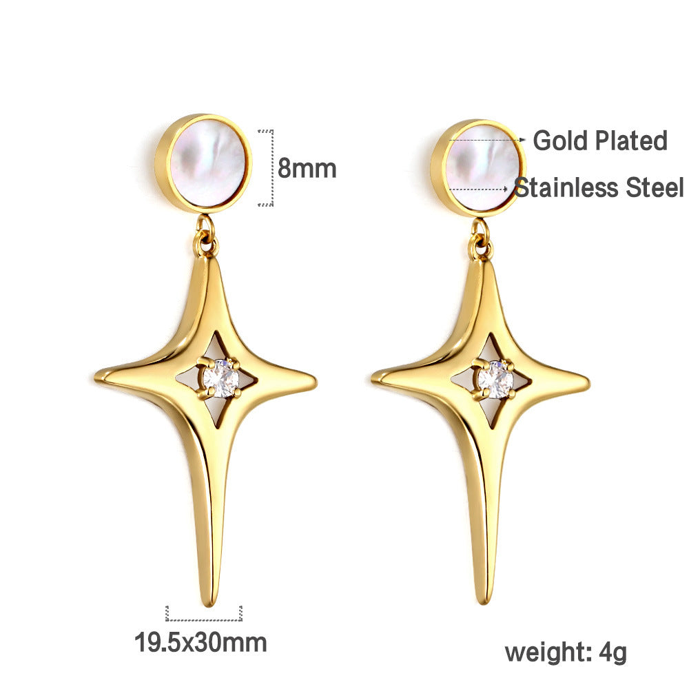 Damen Hängende Ohrstecker mit funkelndem Kristall und eleganter Goldverzierung Shop Nory