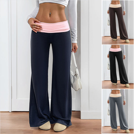 Damen Weite Palazzo‑Yogahose mit umschlagbarem Komfortbund Shop Nory
