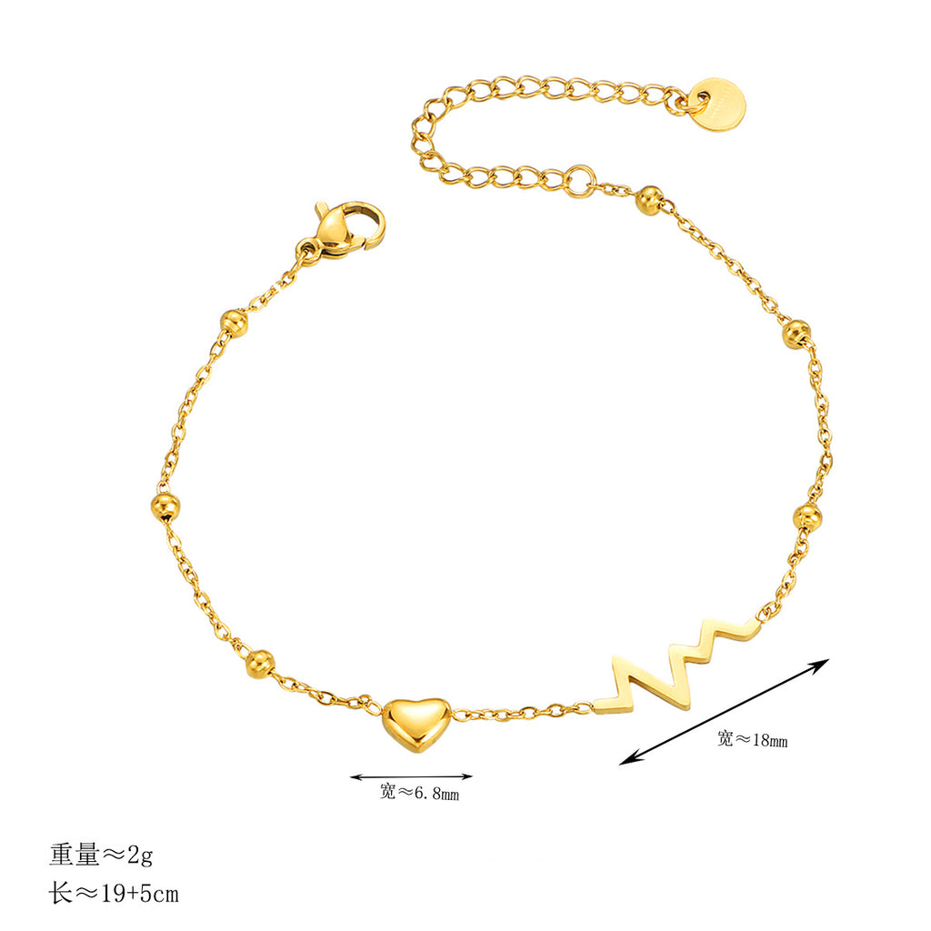 Damen zarte Fußkette mit herzförmigem und pulsierendem Design Shop Nory