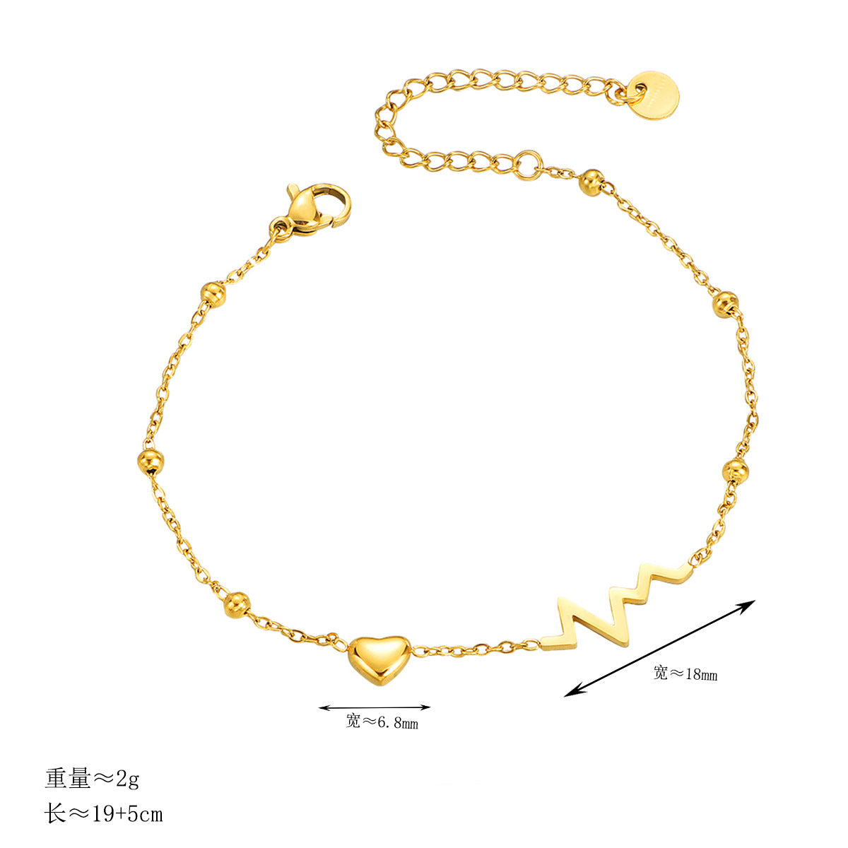 Damen zarte Fußkette mit herzförmigem und pulsierendem Design Shop Nory
