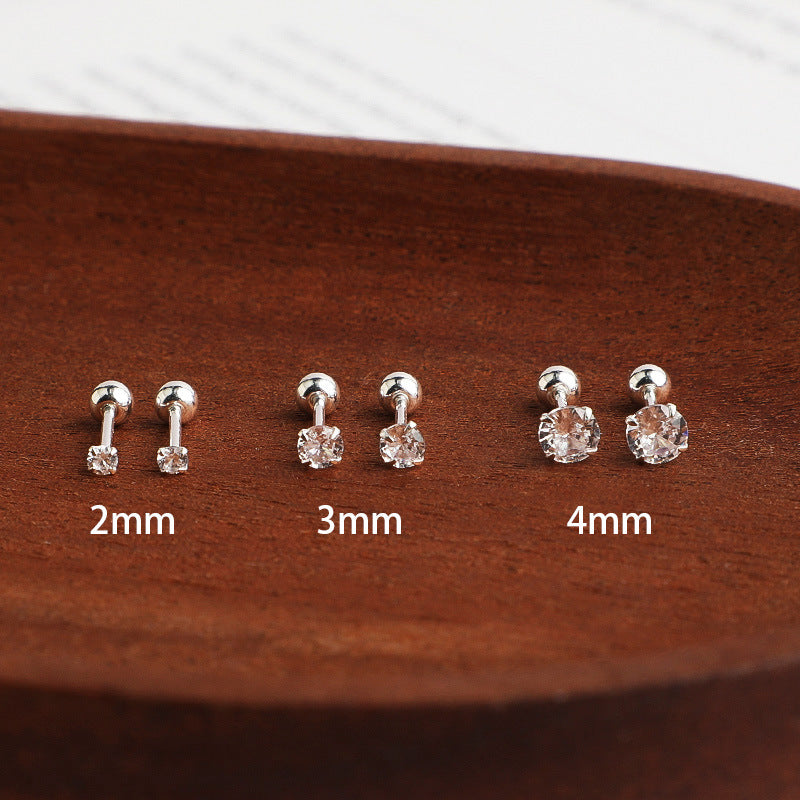 Minimalistische Ohrpiercing Stecker Aus Chirurgenstahl mit Zirkonia