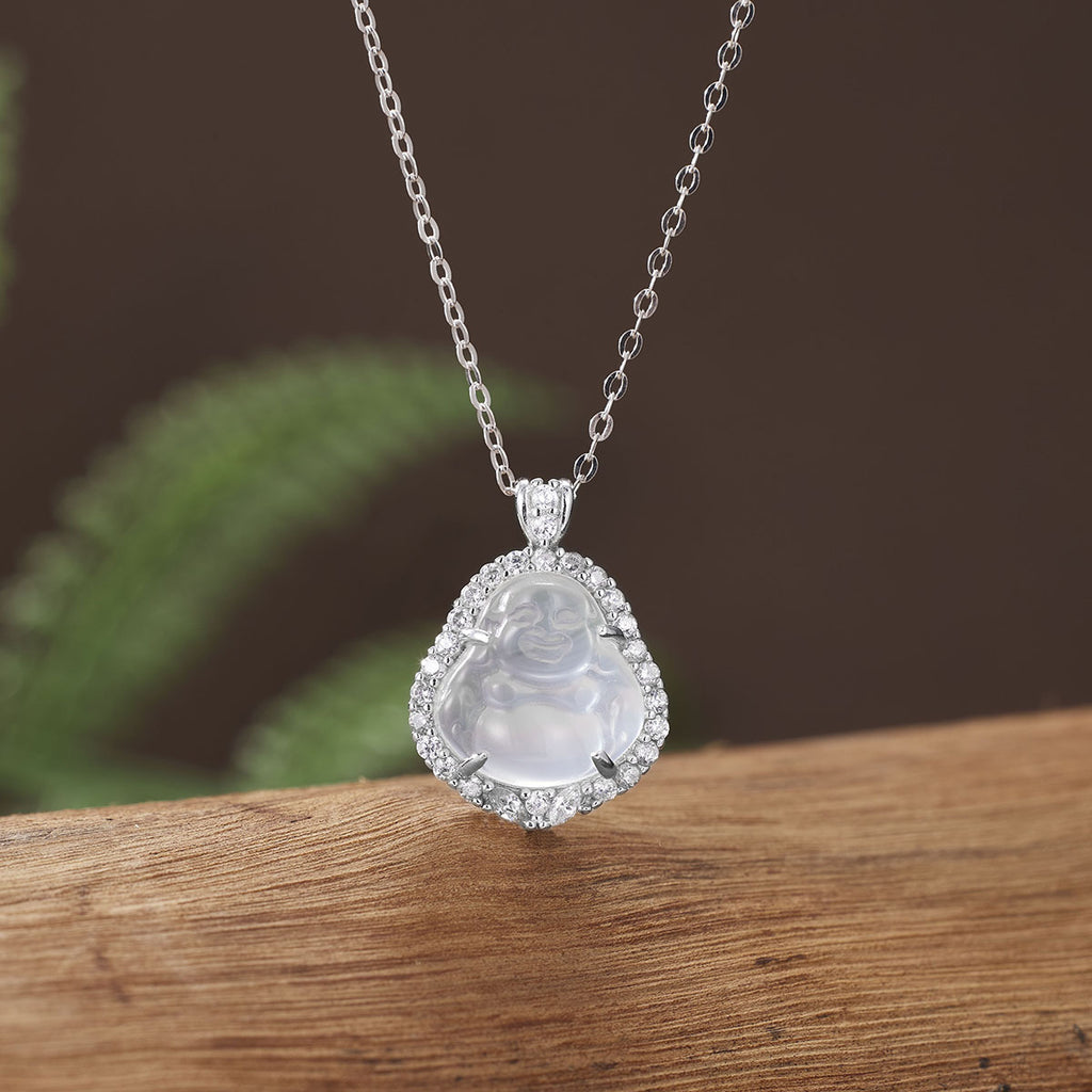 Damen Anhänger mit Buddha-Motiv und funkelnden Zirkonia-Details Shop Nory
