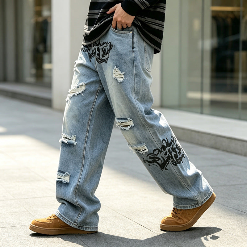 Herren Modische Ripped Jeans Shop Nory