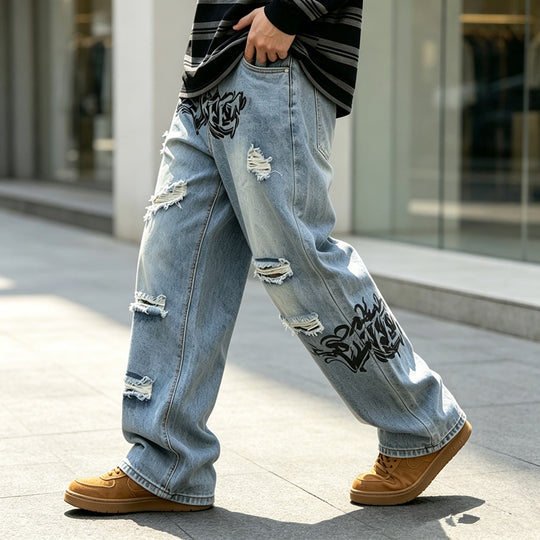 Herren Modische Ripped Jeans Shop Nory