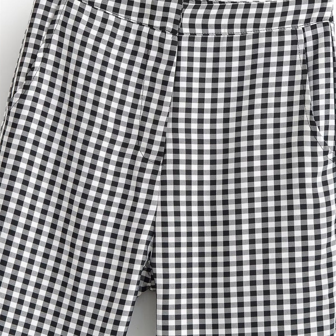Damen karierten Hose mit lockerem Schnitt