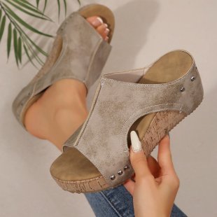 Damen Wedge-Sandalen mit komfortabler Fußbett und elegante Riemen