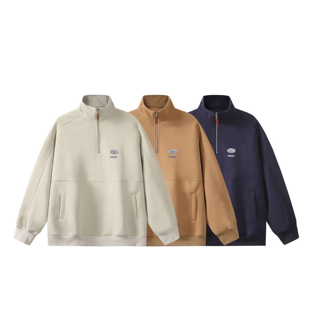 Herren Halbzip-Sweatshirt mit Stehkragen, Kängurutasche und Relaxed-Schnitt Shop Nory