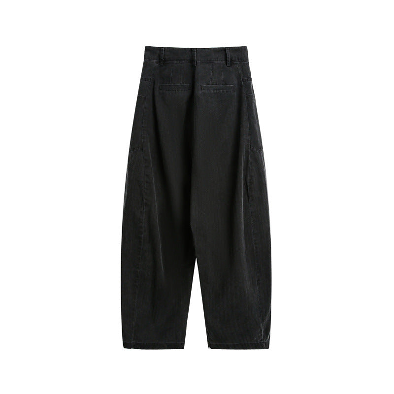 Damen Weite High‑Waist Cargo-Hose mit tiefem Schritt und aufgesetzten Seitentaschen Shop Nory