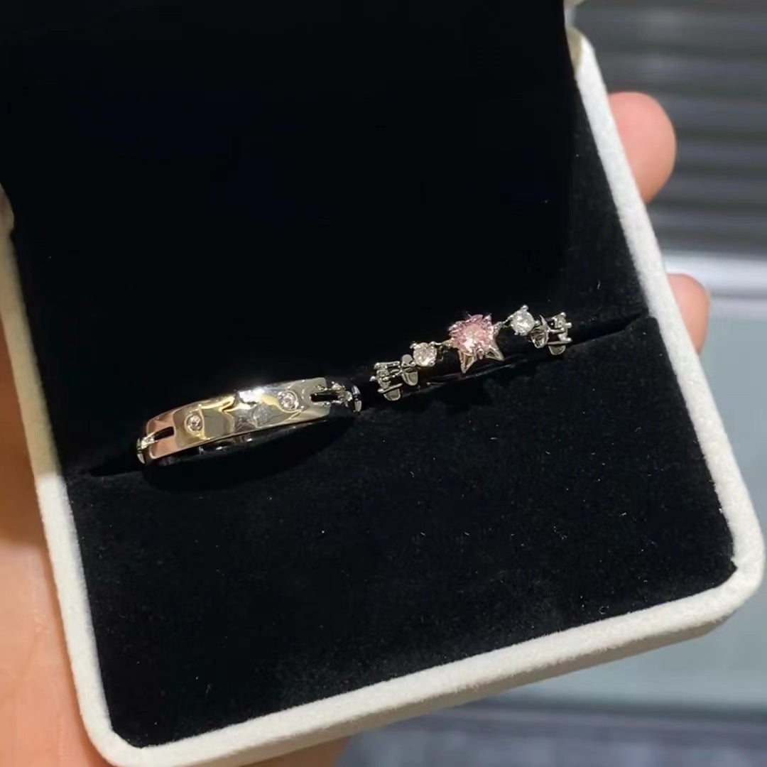 Damen Glänzender Ring mit kunstvollem Sternenmotiv und funkelnden Kristallen Shop Nory