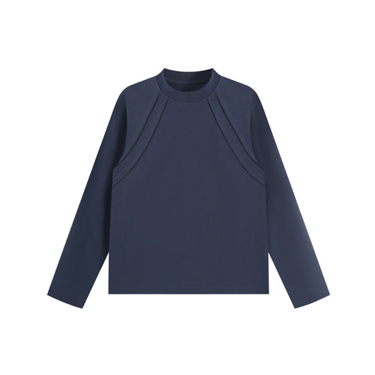 Unisex Oversize‑Sweatshirt mit dekorativer Lagenpasse und Rundhalsausschnitt Shop Nory