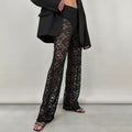 Damen Elegante Spitzenhose mit weitem Bein und hoher Taille