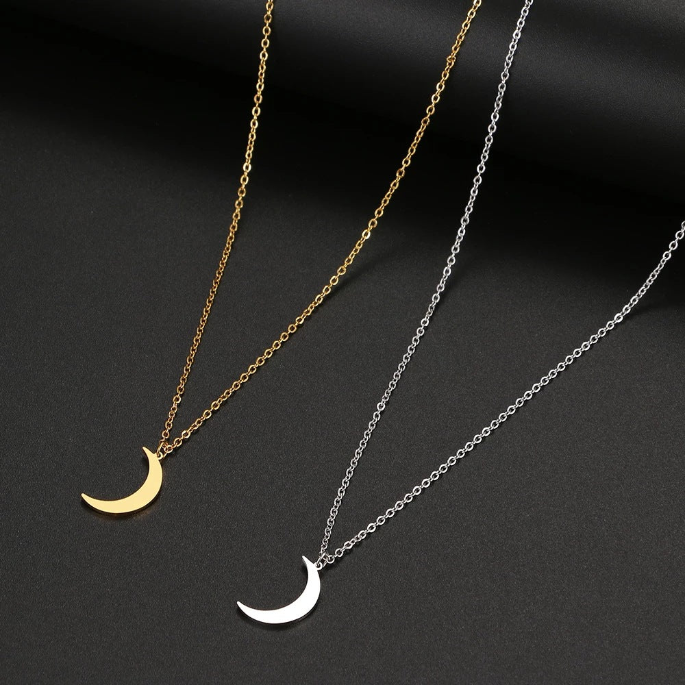Damen Halskette mit mondförmigem Anhänger aus hochwertigem Edelstahl Shop Nory