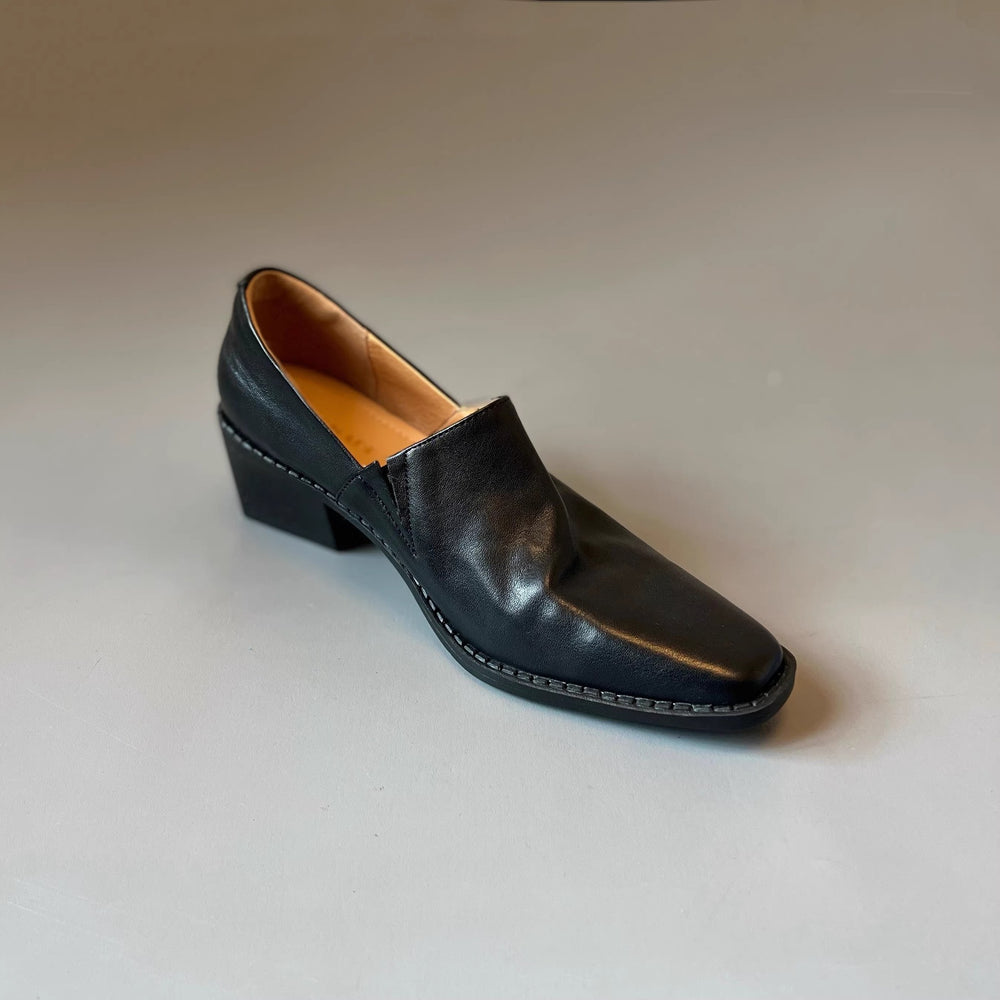 Damen Elegante Slip‑on Loafer mit quadratischer Zehenkappe und mittelhohem Blockabsatz Shop Nory