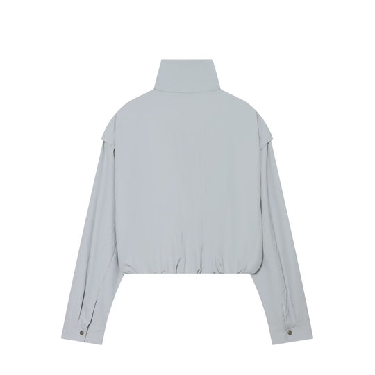 Damen Kurze funktionale Windjacke mit hohem Stehkragen und verdeckter Reißverschluss Shop Nory