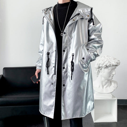 Herren reflektierende Regenjacke mit verstellbarem Kapuzenbereich und praktischen Taschen