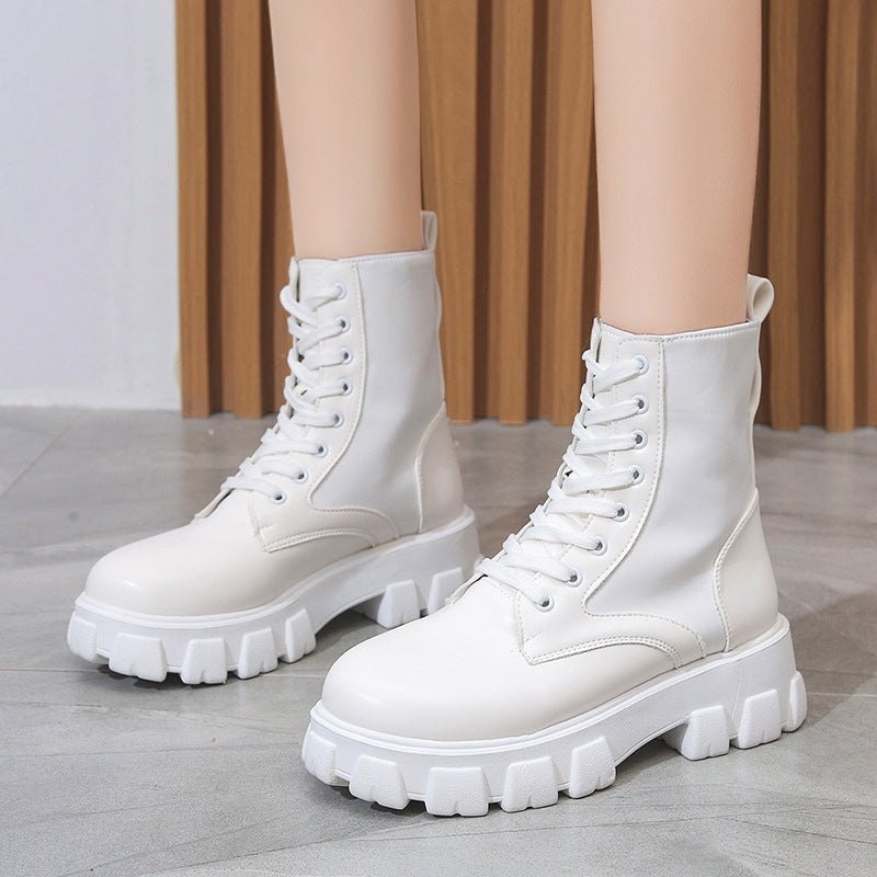 Damen Chunky Boots mit praktischem Seitentaschen-Design