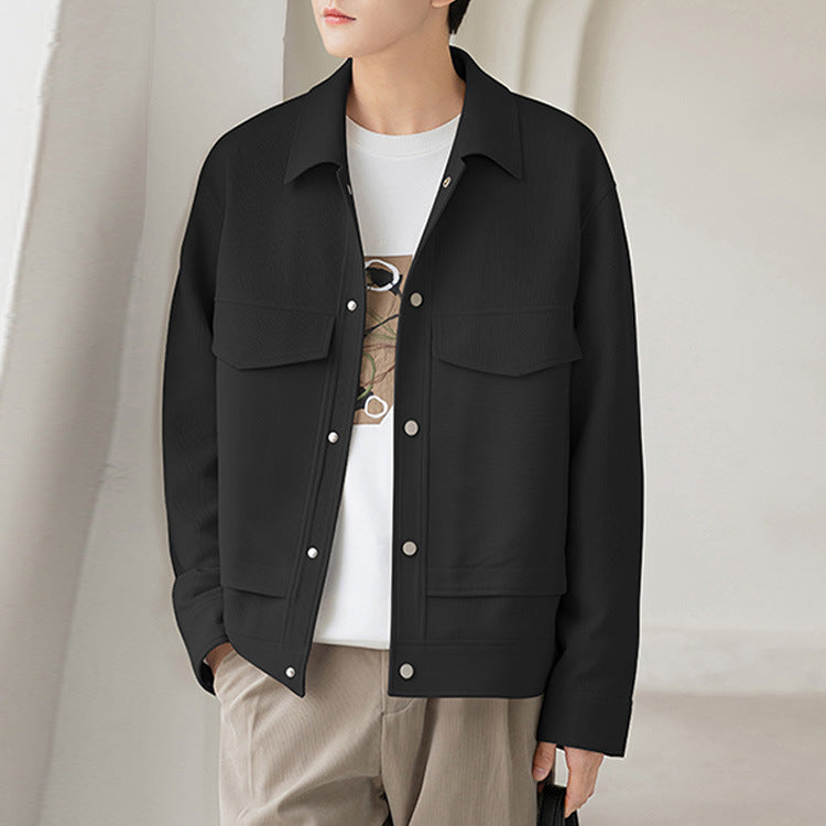 Herren Boxy Overshirt-Jacke mit Druckknöpfen und aufgesetzten Taschen Shop Nory