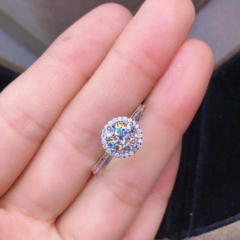 Damen Eleganter Verlobungsring mit funkelnder Kristallfassung Shop Nory