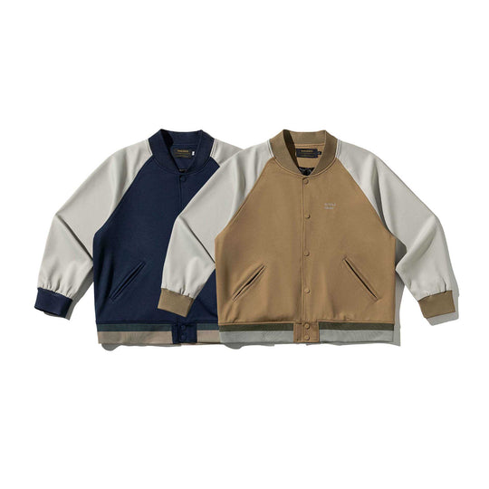 Unisex Kurz geschnittene College‑Bomberjacke im Materialmix mit Raglanärmeln Shop Nory