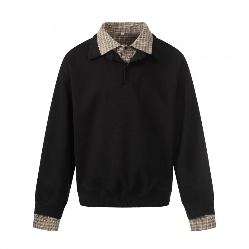 Herren Sweatshirt mit integriertem Hemdkragen und Layering‑Optik Shop Nory
