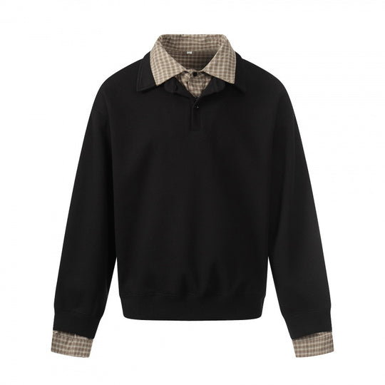 Herren Sweatshirt mit integriertem Hemdkragen und Layering‑Optik Shop Nory