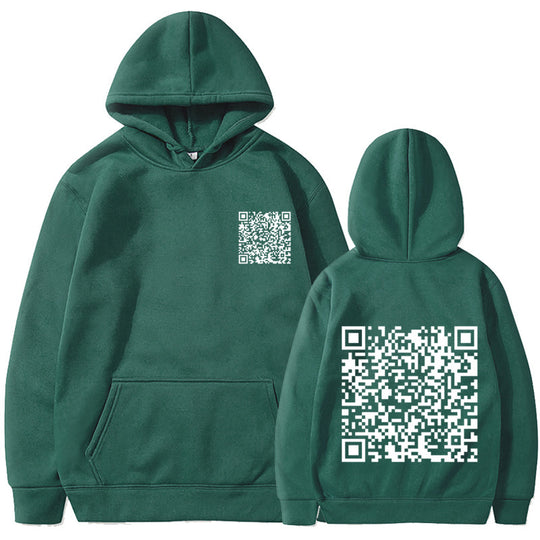 Damen Sportlicher Kapuzenpullover mit QR-Code Shop Nory