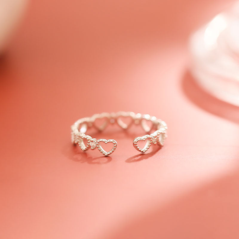 Damen Zarter Herzring mit funkelnden Zirkonia Shop Nory