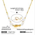 Damen Halskette mit Perlen und aus hochwertigem Edelstahl in goldener Optik Shop Nory
