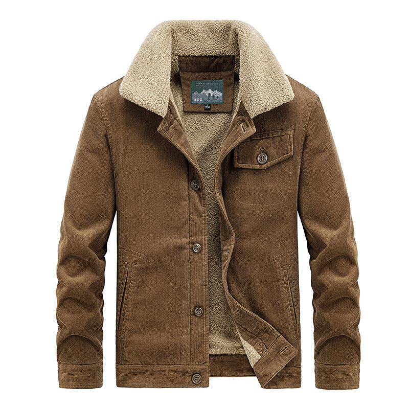 Herren Baumwoll-Cordjacke im Worker-Blouson mit wärmender Sherpa-Innenausstattung Shop Nory