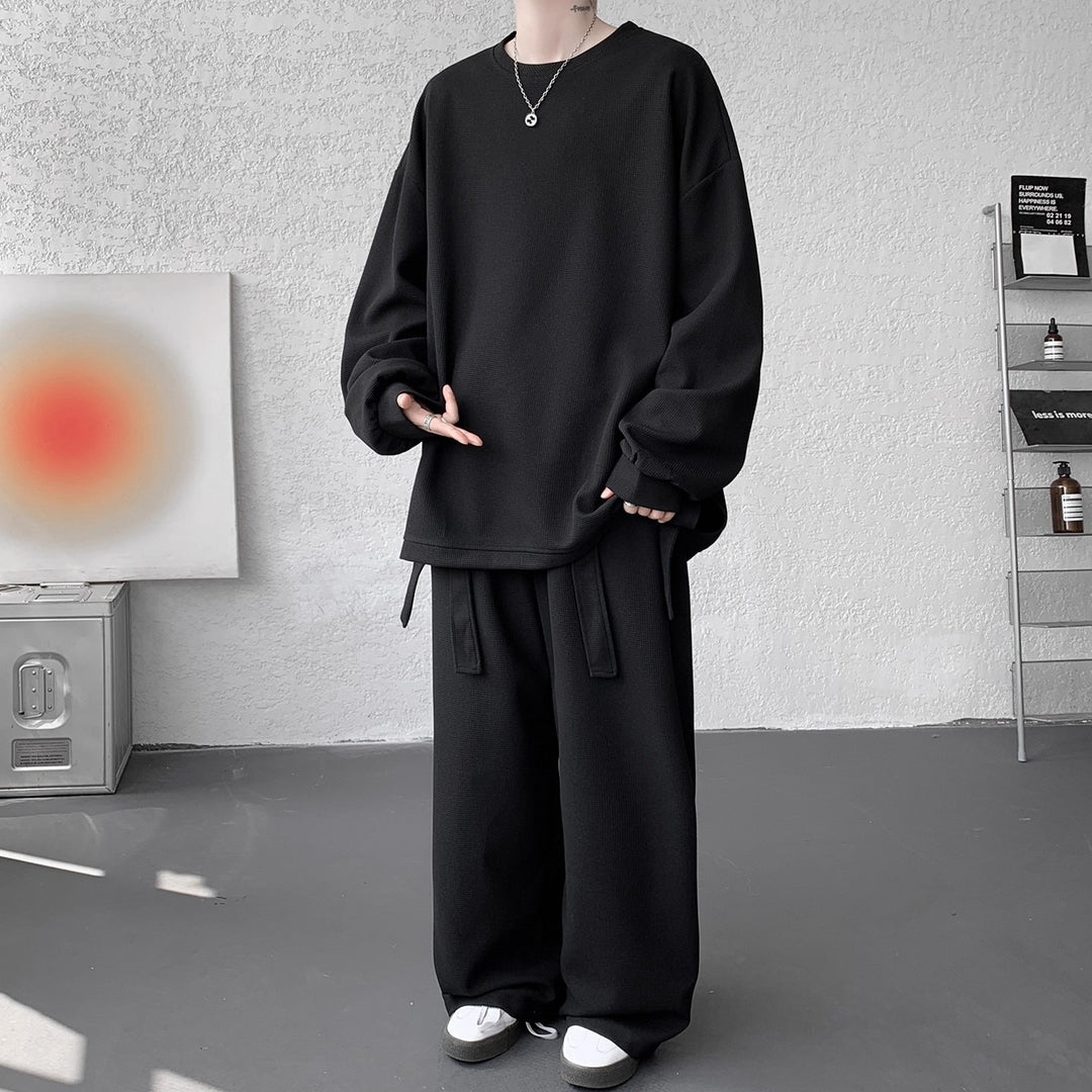 Unisex Lässiges Oversize Lounge-Set aus Waffelstrick mit Cargo-Bindungen Shop Nory