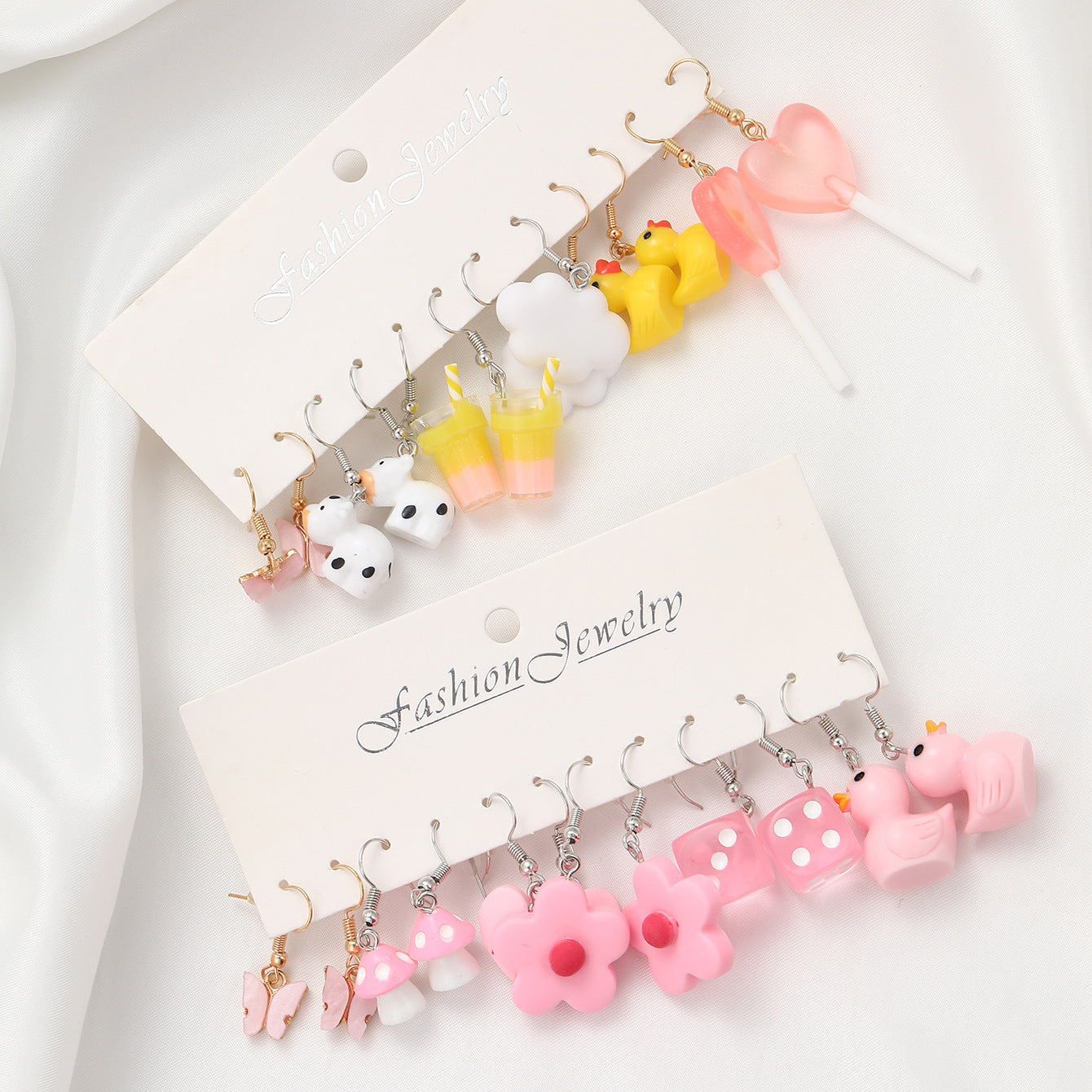 Damen Ohrringe Set mit bunten, verspielten Designs Shop Nory