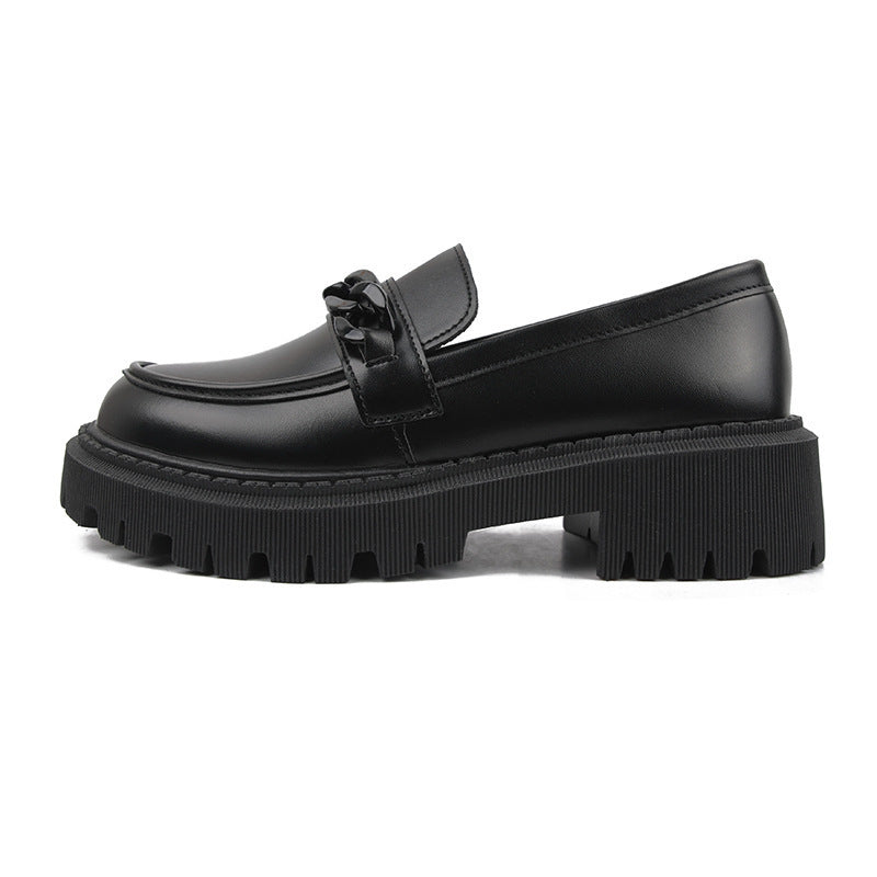 Damen Modische Slip-On-Loafer mit dicker Profilsohle und Kettenapplikation Shop Nory