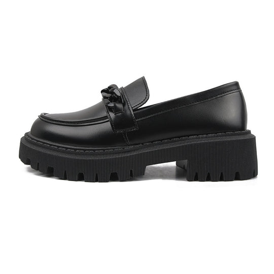 Damen Modische Slip-On-Loafer mit dicker Profilsohle und Kettenapplikation Shop Nory