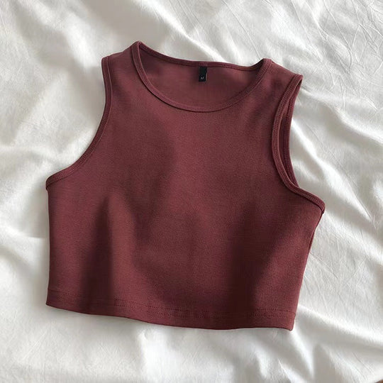 Damen Crop-Top aus atmungsaktivem Material mit figurbetontem Schnitt