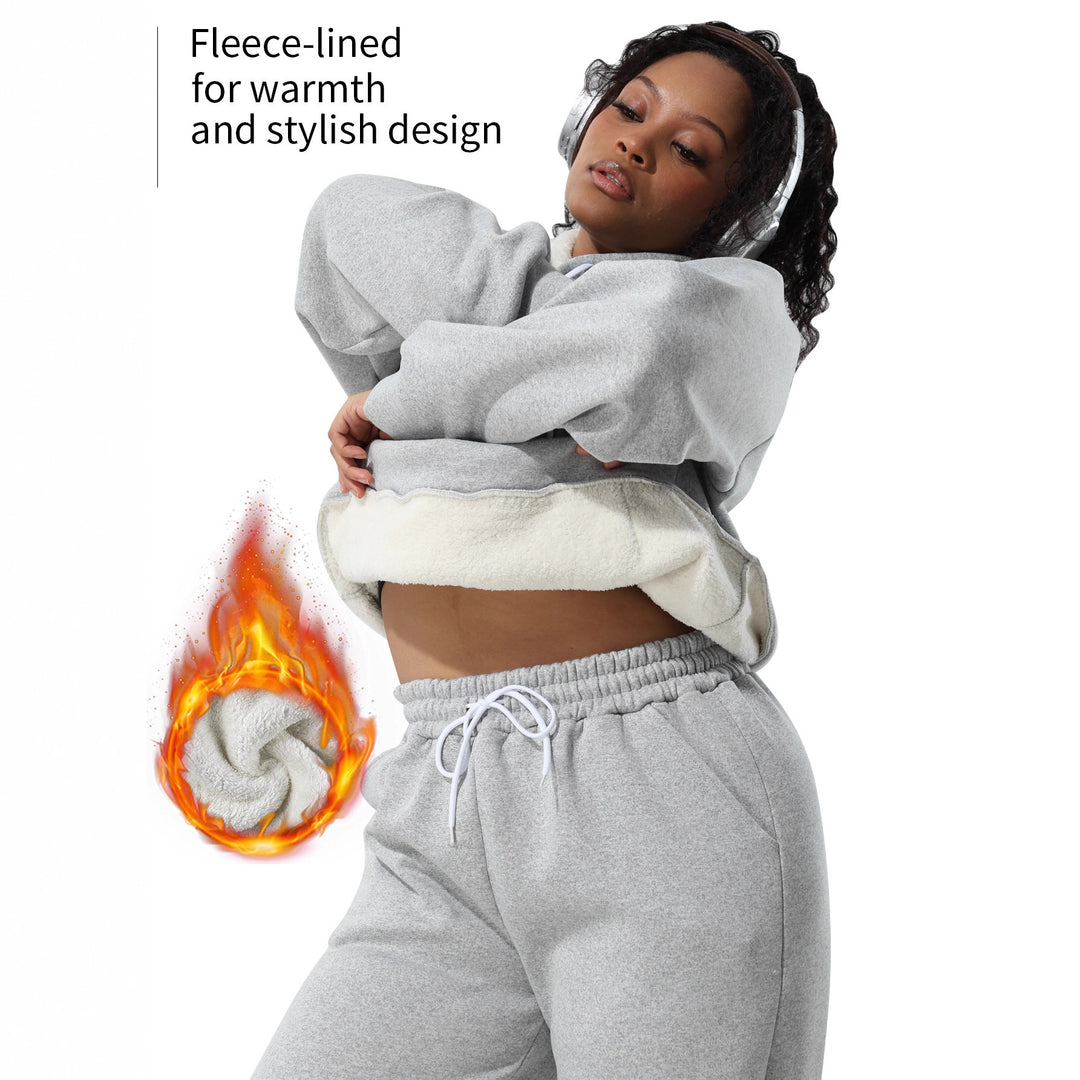 Damen Kuschel-Hoodie im Relax-Fit mit Kontrast-Kordel und Kängurutasche Shopy Nory