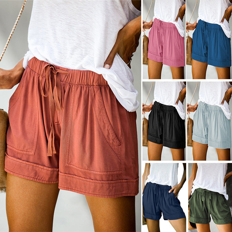 Damen Bequeme Sommer-Shorts mit elastischem Bund und praktischen Taschen