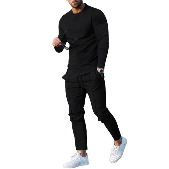 Herren nan athletisches Longsleeve- und Nahtdetail-Jogginghose-Set mit schlanker Passform Shop Nory