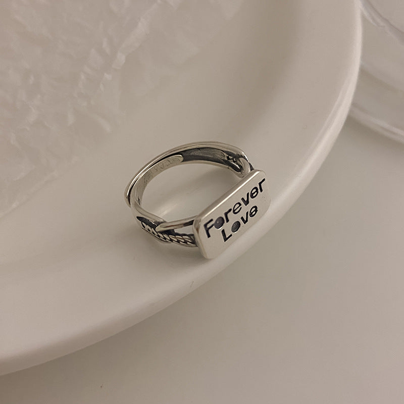 Damens Ring mit inspirierendem Schriftzug "Forever Love" Shop Nory