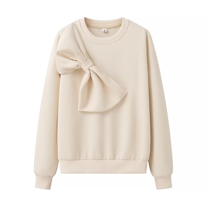 Damen Oversize-Sweatshirt mit dekorativer Schleifenapplikation Shop Nory