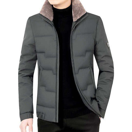 Herren Slim-Fit Wattierte Übergangsjacke mit weichgefüttertem Stehkragen und verdecktem Reißverschluss Shop Nory