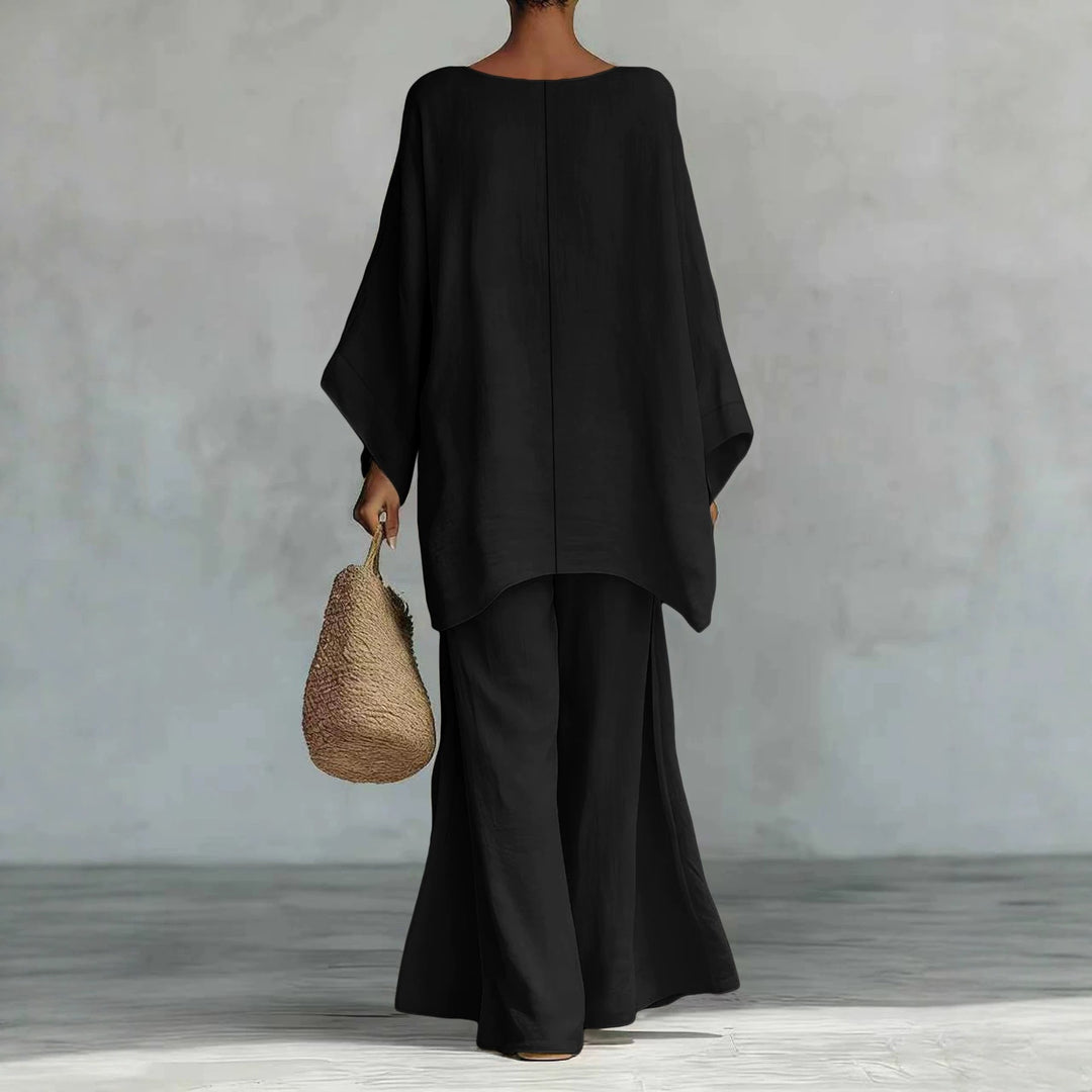Damen Lässiges Oversize-Kaftanoberteil mit weiten Palazzohosen Shop Nory