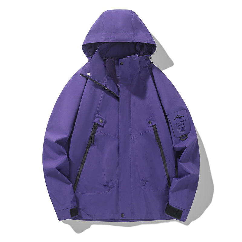 Herren Technische Kapuzen-Utility-Jacke mit verdeckter Frontblende, Reißverschluss-Taschen und Ärmeltasche Shop Nory