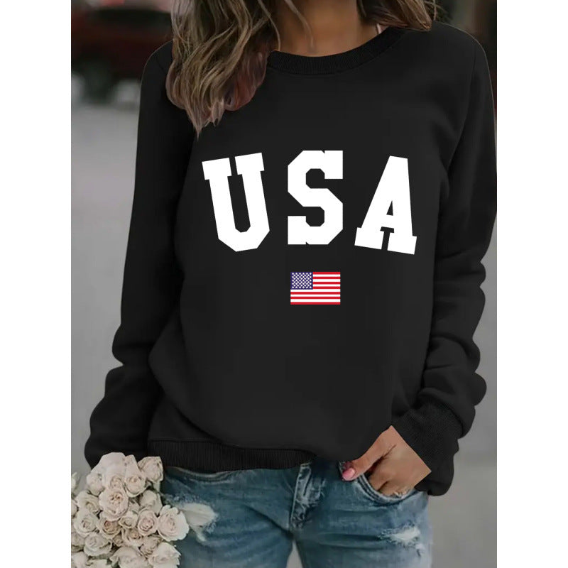 Damen Sweatshirt mit modernem USA-Statement und gemütlicher Passform